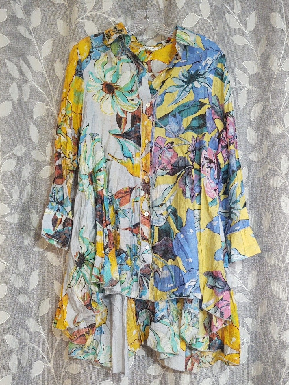 Feratelli Floral Button-Front High-Low Tunic size M